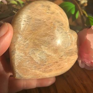 Big Shimmery Peach Moonstone Heart✨ 🧡✨